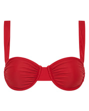 NAIA RUCHED BALCONETTE TOP IN SPORTING RED