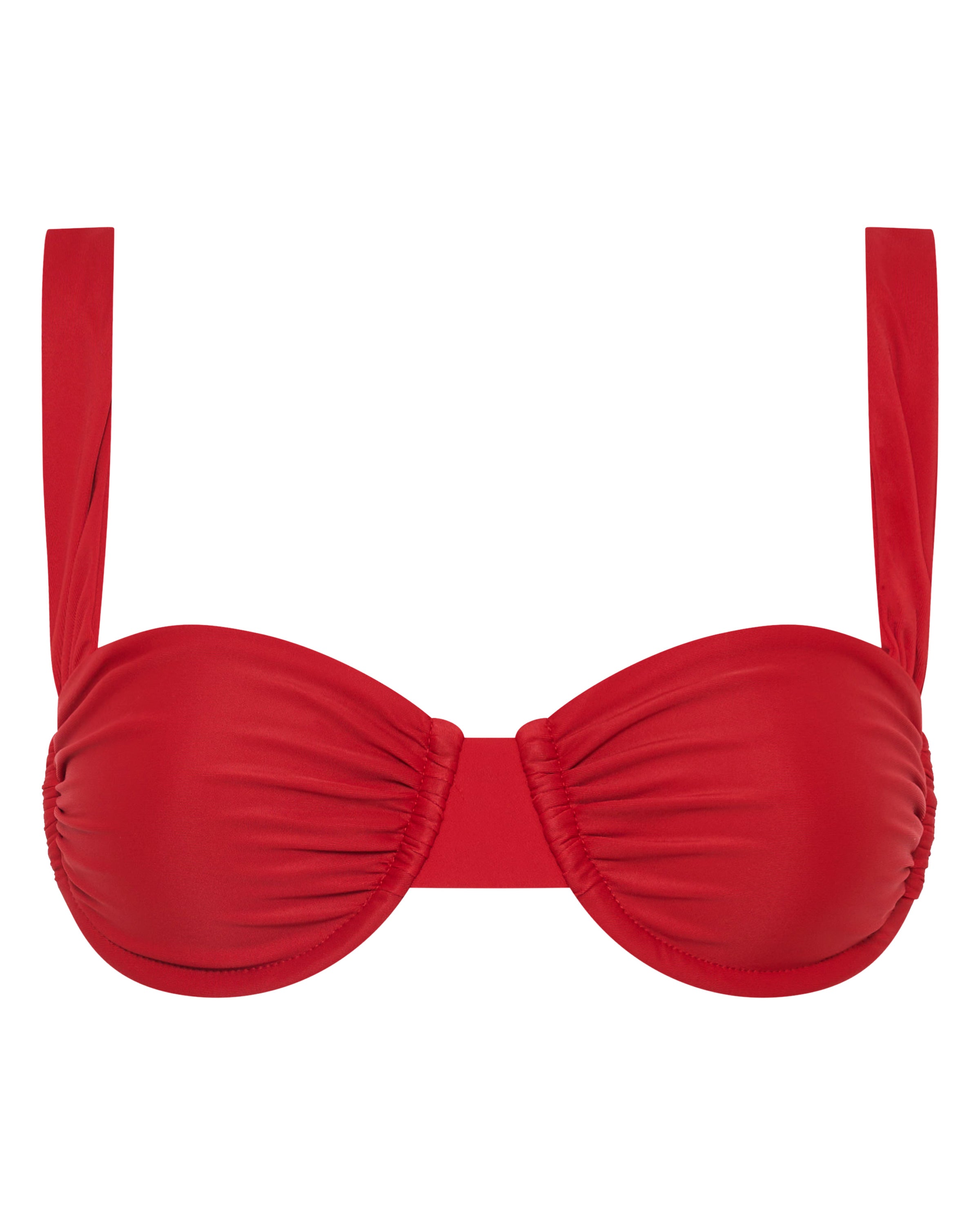 NAIA RUCHED BALCONETTE TOP IN SPORTING RED