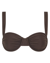 NAIA RUCHED BALCONETTE TOP IN CHOCOLATE