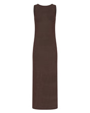 MATISSE KNITTED SCOOPED BACK DRESS IN CHOCOLATE