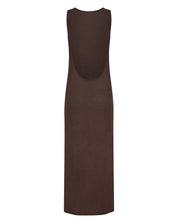 MATISSE KNITTED SCOOPED BACK DRESS IN CHOCOLATE